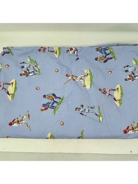 Pottery Barn Kids Blue Baseball Bedding Twin Flat Sheet